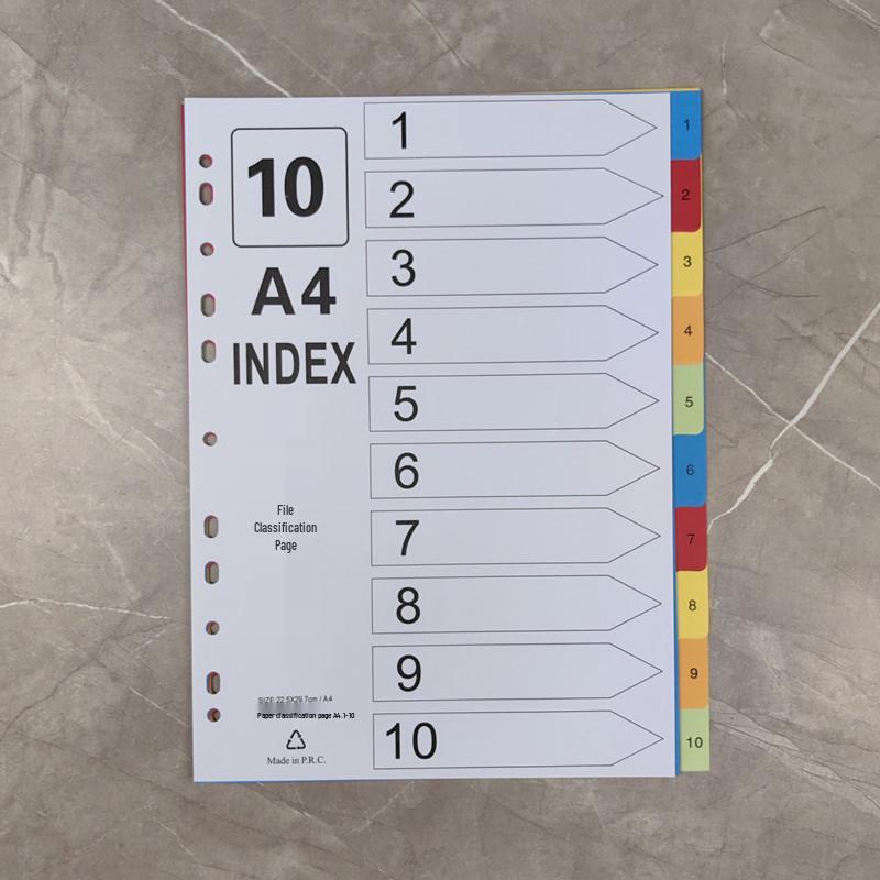 Set de separadores A4 de hojas sueltas: 12 Páginas de Índice Mensual, 50 Páginas Etiquetadas, 31 Páginas de Clasificación por Letra de Colores, Perforadas para 11 Agujeros.