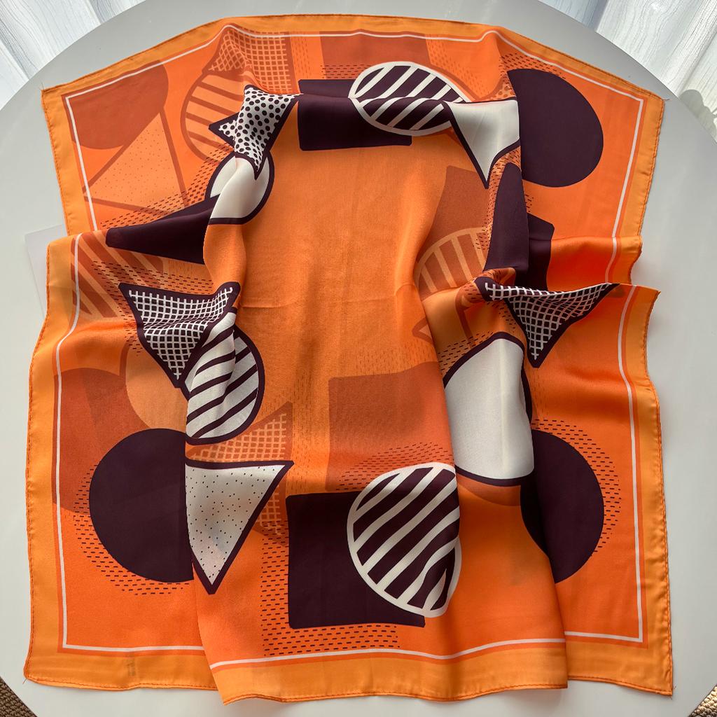 Luxury Square Scarf For Women Elegant Ladies Hijab Neckerchief Soft Stain Imitation Silk Scarves Fashion Shawl For Travel