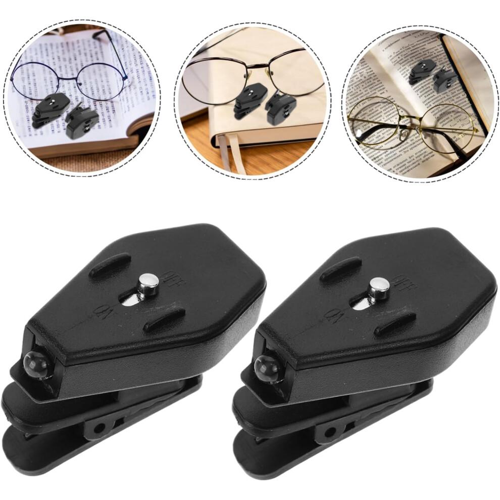 LED Glasses Clip Light Pack of 2, Compact Lightweight Night Reading Lamp for Fishing Travel Use, Easy Clip-On Design
