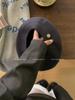 Autumn And Winter Metal Standard Wool Beret Female Korean Version Literary And Retro Painter Hat Showing Face Small Cloud Hat