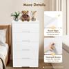 Bymaocar 5-layers White Plastic Drawers Dressing Table Stackable Vertical Storage Cabinet Bedroom Small Wardrobe Home Furniture