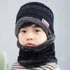 Korean Style Knitted Hat Scarf Set Fleece Knitted Neck Warmer Combo Warm Hat Scarf Set  Adult Use