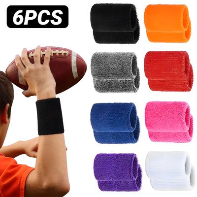 6Pcs Sweat Absorption Sports Wristband Moisture Wicking Wrist Guard Ideal For Tennis Basketball Running Sweatbands Bands Absorbent