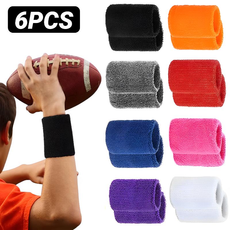 6Pcs Sweat Absorption Sports Wristband Moisture Wicking Wrist Guard Ideal For Tennis Basketball Running Sweatbands Bands Absorbent