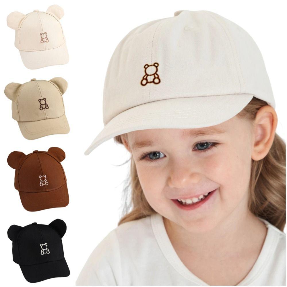 Cute Baby Baseball Hat Cartoon Bear Children Sports Hats Lightweight Toddler Peaked Cap  Outdoor