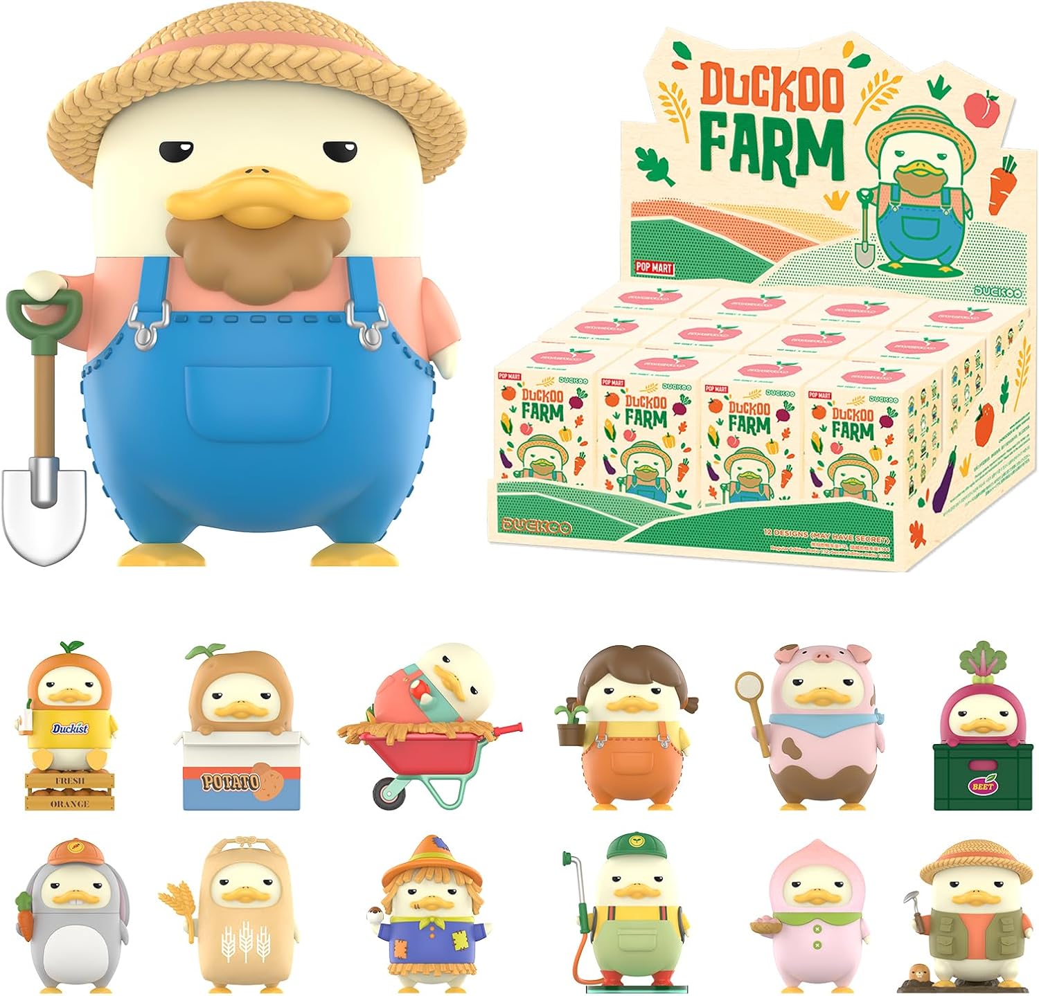

POP MART DUCKOO Farm Фигурки-сюрпризы, Коллекционный набор игрушек для настольных аксессуаров 1 шт. в коробке-сюрпризе