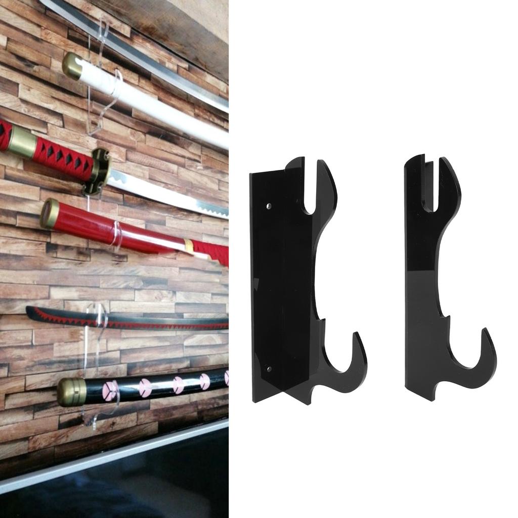 2 Pcs Samurai Knife Holder Wall Mounted Samurai Sword Holder Sword Wall Display Rack