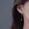 New Zircon Long Tassel Drop Earring For Women Girls Luxury Leaf Heart Earrings Shiny Wedding Jewelry Birthday Gifts