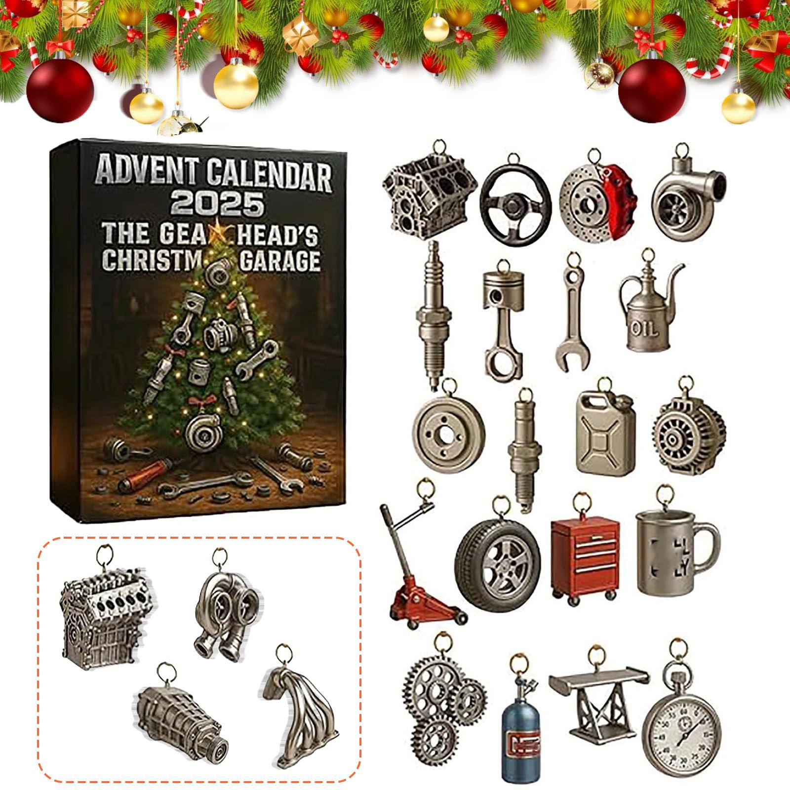 

Advent Calendar: Christmas Garage For Car Fans, 24 Day Car Parts And Tools, And Holiday Gifts For Car Lovers One Size