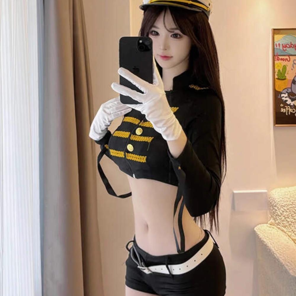 Domila's New Sexy Underwear Uniform Seduction Pure Desire Stewardess Policewoman Suit Flirting Hot Bed Passion