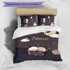 3pcs Custom Name Bubu Dudu Bedding Set Duvet Cover Closure Includes 1 Duvet Cover & 2 Pillowcases for All Seasons Bedroom Decor