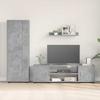 Wall Mounted TV Cabinet Set 4 pcs Concrete Grey Engineered Wood