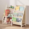 3-Tier Kids Bookshelf, Toy Storage Organizer for Toddler, Book Shelf for Kids Rooms with Sling Book Rack and Storage Bag, Kids Storage Book Shelves