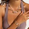 Popular Beach Starfish Pearl Necklace & Colorful Bracelet Set for Women