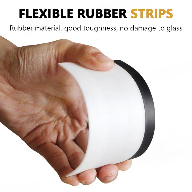 2pcs Rubber Handheld Squeegee Car Wrap Tools Non-Scratch Glass Cleaning Scraper Water Window Wiper Drying Blade Film Scraper