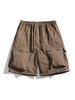 Black Cargo Shorts Men's Summer Casual Zipper Pocket Pants Men's Sportswear Breathable Shorts Male