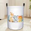 1pc, Cartoon Laundry Basket, Jungle Decor Elephant Giraffe Hampers Hamper Clothes Storage Bin, Laundry Baskets