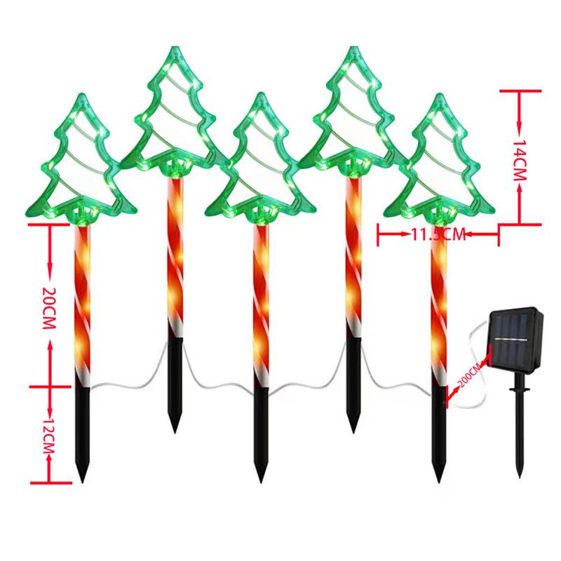 Cross-Border Outdoor LED Solar Ground Insert Christmas String Lights and Road Signs