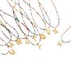 Bohemian Colorful Rice Bead Necklace with 26 Letters - Dopamine Style Jewelry