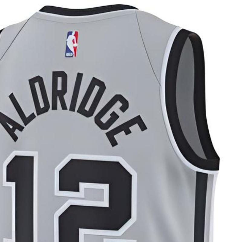 Nike Vintage  NBA Basketball Jersey Spurs Aldridge #12 Fan Edition Men Tops Gray 877224-008