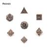 7 Pcs Copper Dragon Metal Dice Solid Metal Polyhedral Dice Set Suitable For Role-Playing Dice PropBoard Game Gift
