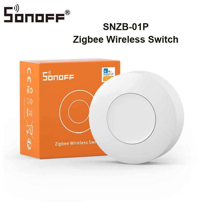 SONOFF SNZB-01P Zigbee Wireless Smart Switch: No Wiring Needed, Freely Place Scene Switch, Easy Setup.