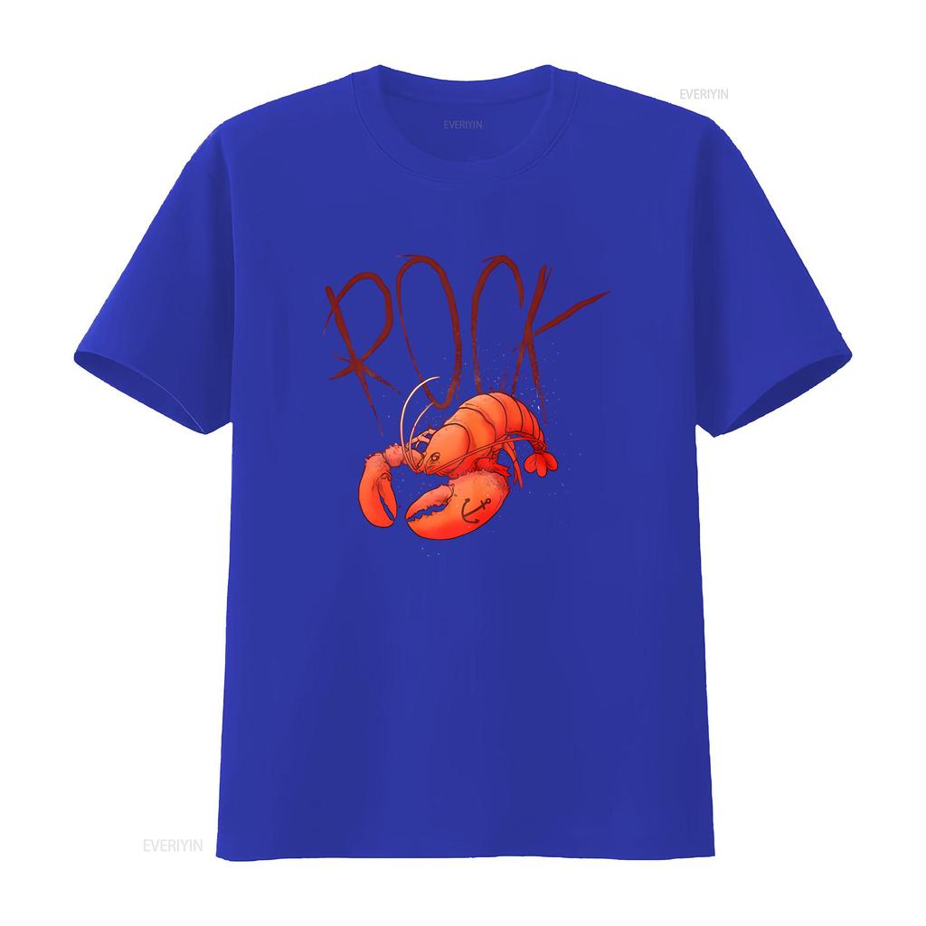 Lobster Rock T Shirt 100 Cotton Premium New Vintage Washed Unisex Comfortable Fashion Stylish Slightly Homme Stretched