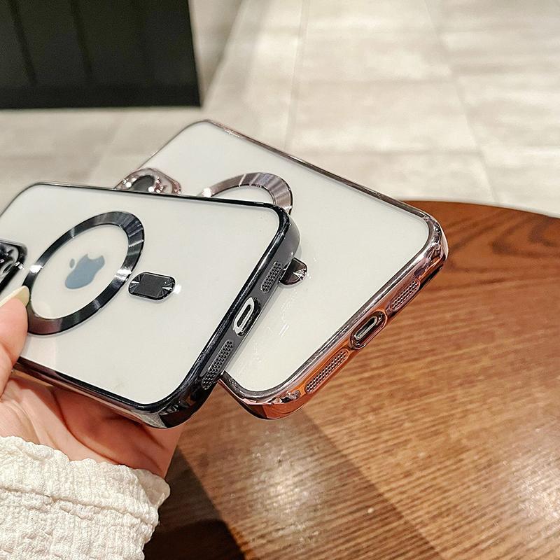 For Iphone 17 New Electroplated Magnetic Phone Case For Iphone 17 Pro Max Translucent Shockproof Bumper Soft Cover 17 Air Cases