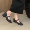 2025 Autumn New Flat Shoes Women's Square Head Shallow Mouth Suede Soft Sole Anti-slip Wear-resistant Low-top Shoes