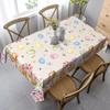 Easter Bunny Eggs Flowers Waterproof Tablecloths Easter Party Decorations Spring Tulip Florals Table Covers Dining Table Decor