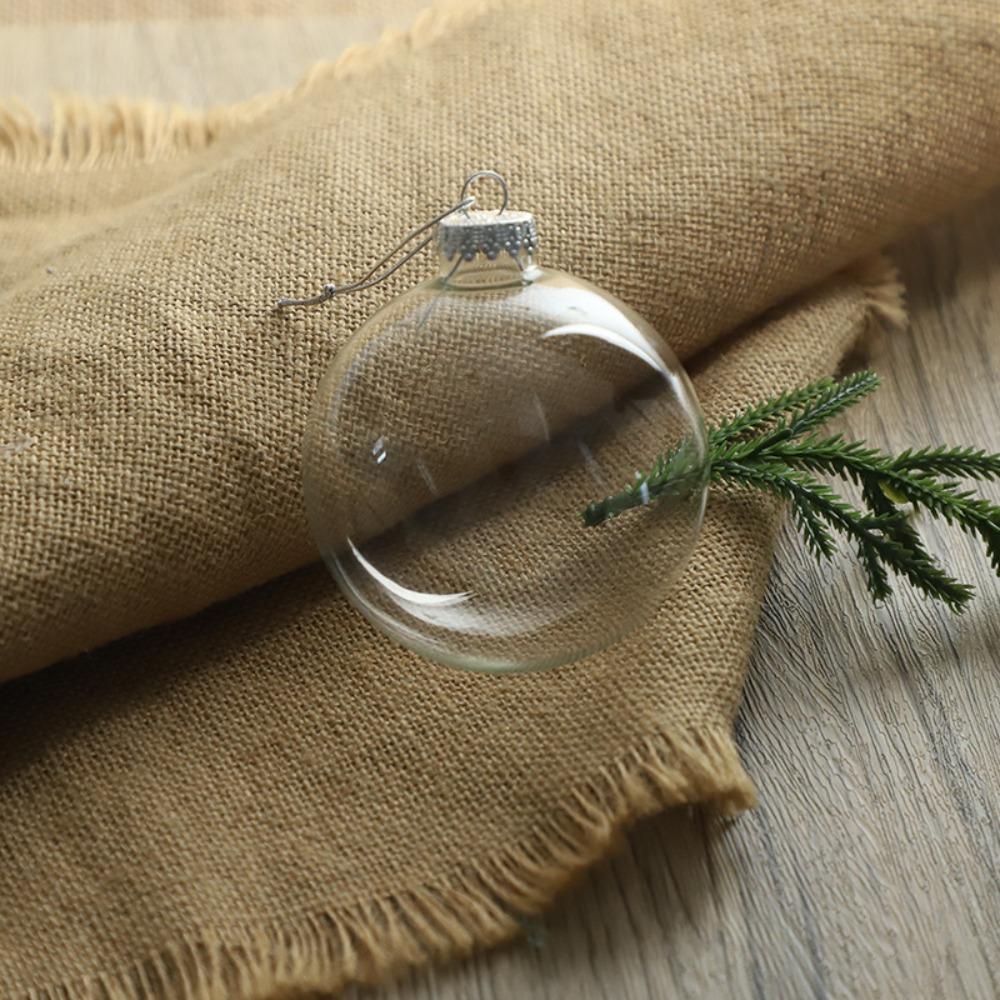 6Pcs PET Clear Plastic Christmas Ball Fillable Plastic Bauble Xmas Tree Hanging Ornaments  New Year