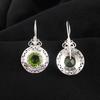 Peridot Edelstein Silber Ohrring 1,5", 925 Sterlingsilber Peridot Schmuck, Designer Ohrring für Damen, Geburtsmonat August Geschenk CE-25-3
