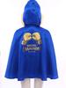 Kids Boys Girls Boxing Costume Halloween Cosplay Cloak Open Front Metallic Trim Letter Printed Back Hooded Boxer Robe