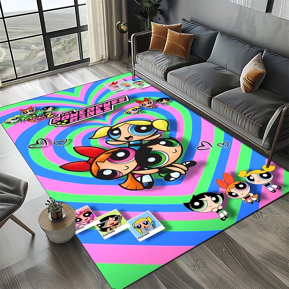 27 Style New Kawaii P-Powerpuff Girl Cartoon Carpet Rug for Living Room Bedroom Home Sofa Decoration,Kid Play Non-slip Floor Mat