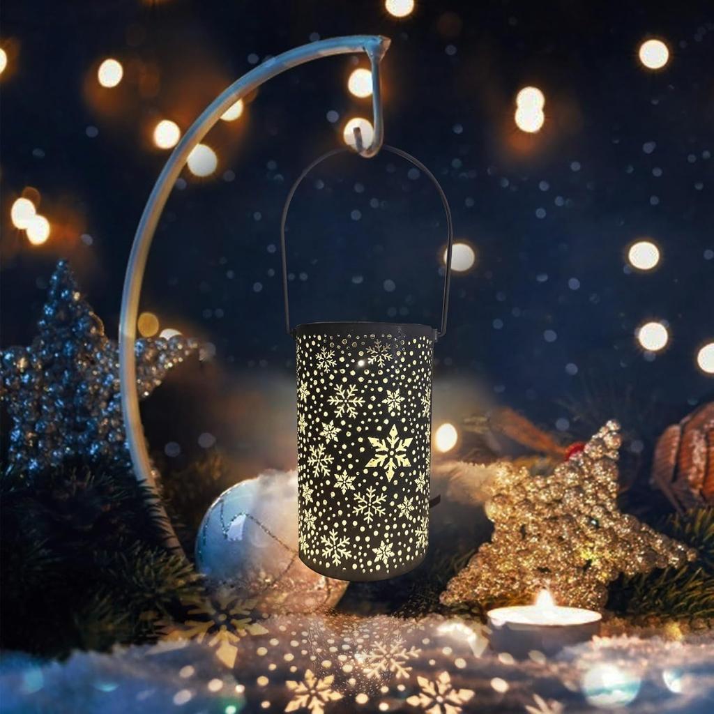 Snowflake Projection Lamp, LED Solar Lantern for Christmas Outdoor Decor