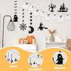 Halloween Garland 7-Piece Set Ghost Bat Spider Web Witch Moon Decoration Ornament Interior School Festival Cultural Party (A Set)