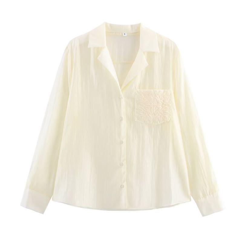 Za New Fall Women's Clothing 2025 Fashion Wind Fashion Minimalist Embroider Pocket Shirt 4786079 251