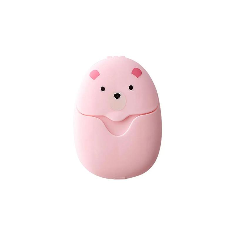 50Pcs Cute Travel Portable Soap Paper Outdoor Disposable Soap Flakes Hand Washing Mini Soap Pieces Boxed for Daily Use