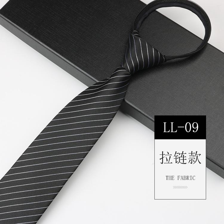 Tie Men'S, Business Zipper Work Security Shirt Striped Red Blue 8Cm Knot Free Easy To Pull