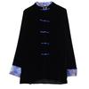 Traditional Chinese Style Winter Velvet Coat with Beautiful Button Detail