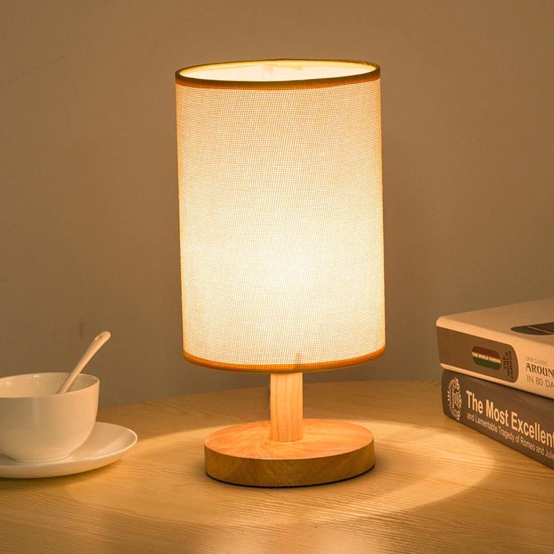 Simple Table Lamp Table Bedroom Cabinet Night Lamp Solid Wood Gift Gift Nig