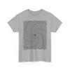 Optical Spiral Illusion T-Shirt | Black White Geometric Tee, Cool Spinning Tee