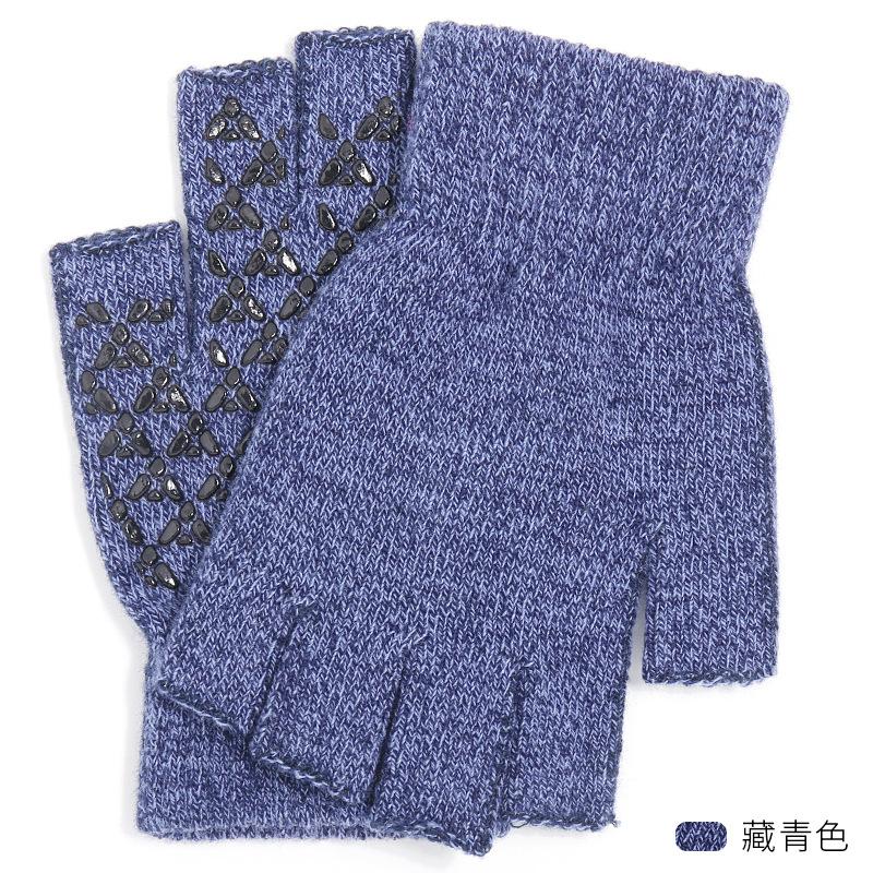 New half-finger gloves for men and women to keep warm in autumn and winter, knitted wool, half-cut leaking fingers, cold-proof, thickened and warm