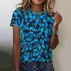 Summer Women T-Shirts Butterfly Print Fashion Tee For Ladies Shirt Basic Casual Female Top Print Oversized Female Clothing 2024