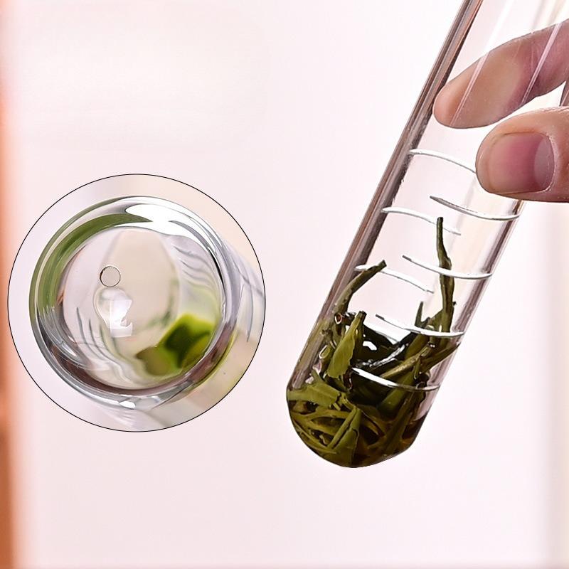 High Borosilicate High Temperature Resistant Glass Test Tube Tea Leak Household Mini Tea Leak Lazy Tea Separation Tea Brewer
