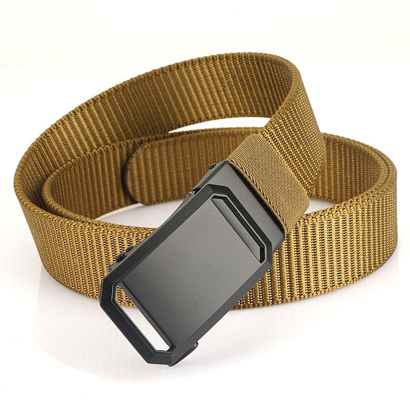 Nowy męski pasek dojazdowy z automatyczną klamrą nylonową, uniwersalny, dwuwarstwowy, gruby pasek do użytku na świeżym powietrzu