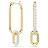 Swarovski Dextera hoop earrings Asymmetrical design White Mixed metal finish 5558341