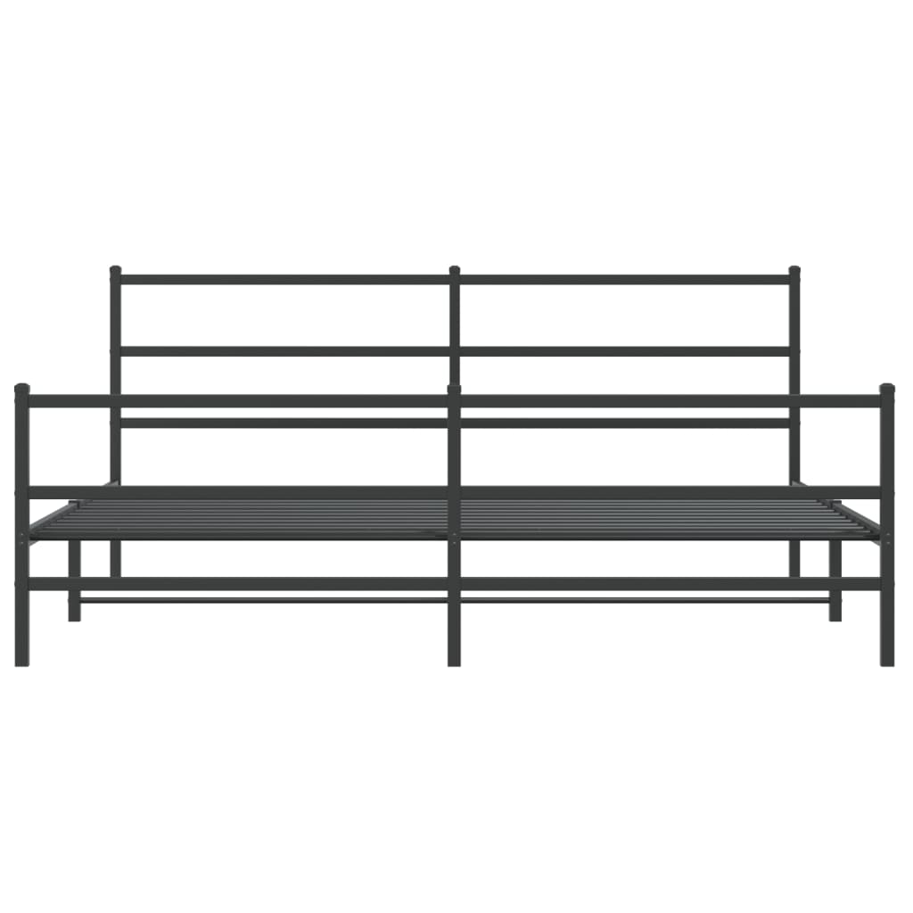 Vidaxl Metalowa Rama Łóżka Z Wezgłowiem I Zanóżkiem, Czarna, 183X213Cm