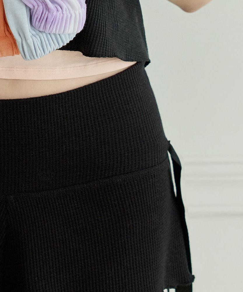 Debiweeo Mellow Waffle Ribbon Shorts Devi-B0102-Black