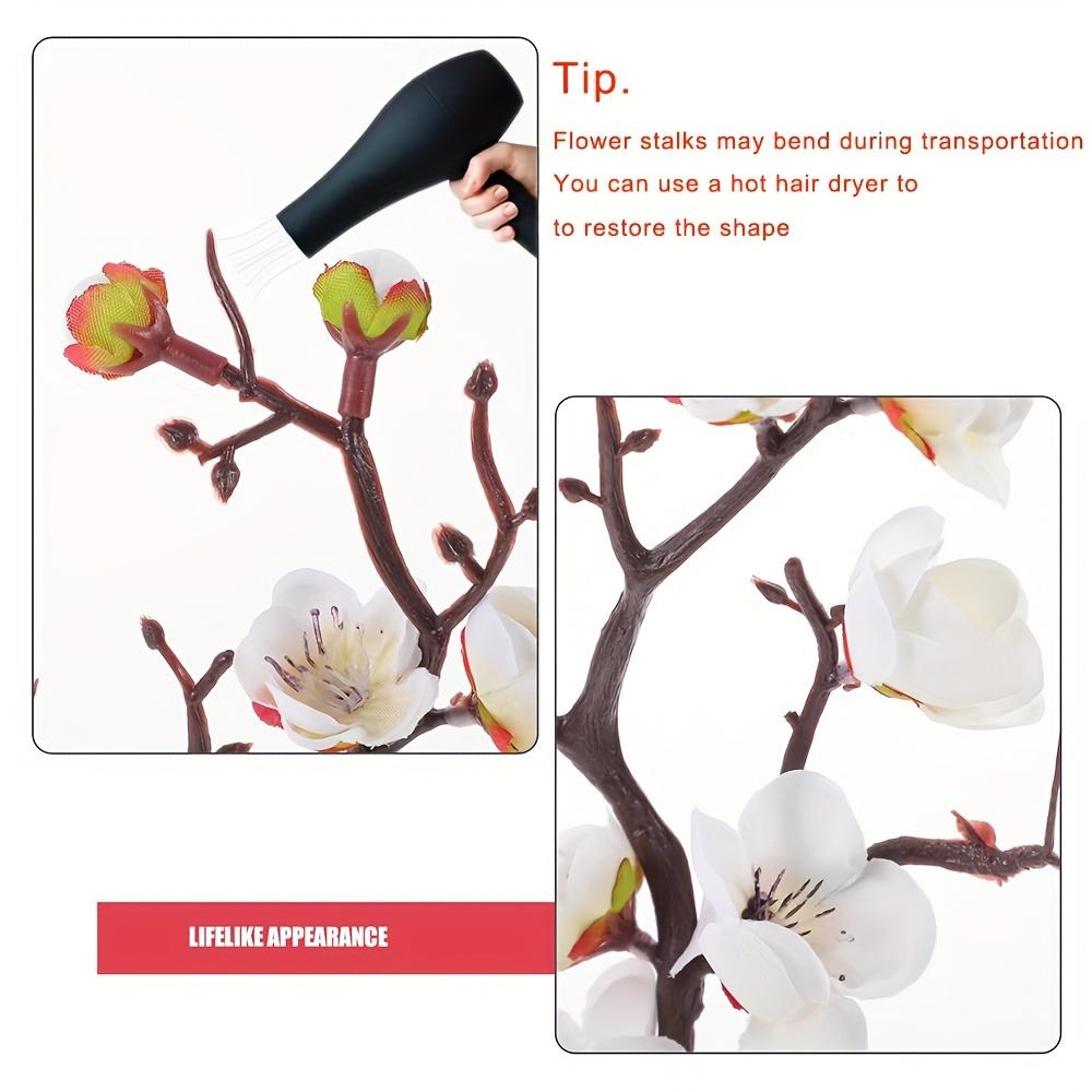An Artificial Plum Flower Pot for Weddings, Parties, Home Decor - Realistic Floral Arrangements for Hotels, Restaurants, Bars and Wall Decor